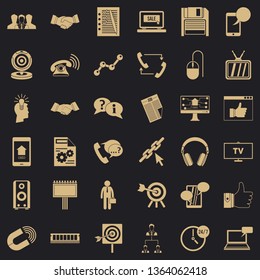 Exchange link icons set. Simple style of 36 exchange link vector icons for web for any design