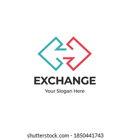 Exchange logo for business company. Simple Exchange logotype idea design. Corporate identity concept. 