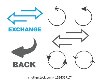 Exchange logo. Flip over or turn arrow. Reverse sign