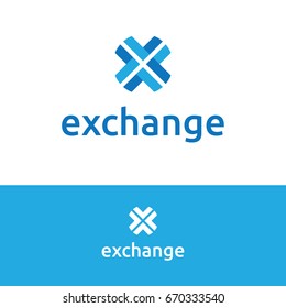 exchange logo template, letter x logo design