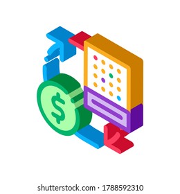 Exchange Lottery Sheet for Money Icon Vector. Isometric Exchange Lottery Sheet for Money sign. color isolated symbol illustration