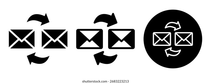 Symbol für Exchange-E-Mails-Sammlung - Glyphe und gemischtes Vektorgrafik