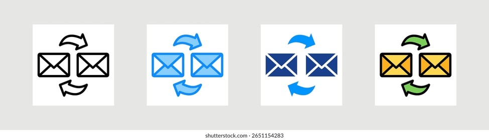 Exchange Mails Icon Collection Set Multiple Style