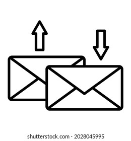 Exchange Mails Vector Outline Icon Isolated On White Background
