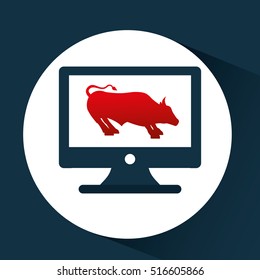 exchange market bull icon design vector illustration eps 10