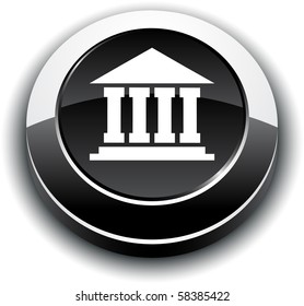 Exchange metallic 3d vibrant round icon.
