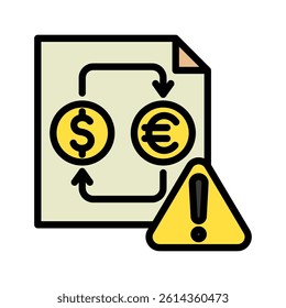 Exchange mini illustration colored outline icon, use for taxation, economy, business, finance, UI, UX kit, app and web development, digital or print.