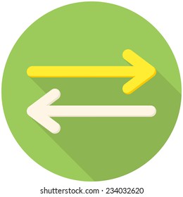 Exchange, modern flat icon with long shadow