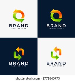 Exchange modern with letter O and letter N logo template