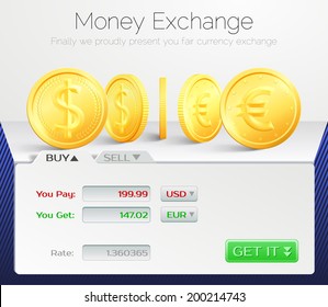 Exchange Money concept. Buy, sell, change currency