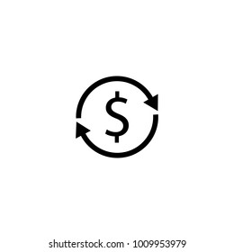 Exchange, money, dollar transfer icon, vector illustration.