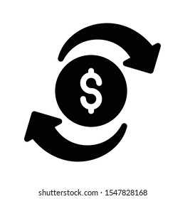 exchange money glyph flat icon
