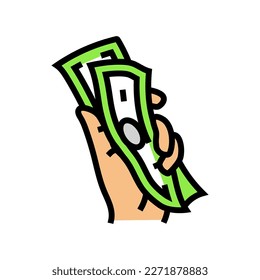 exchange money hand color icon vector. exchange money hand sign. isolated symbol illustration
