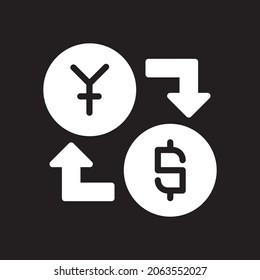 Exchange money icon vector simple with solid style