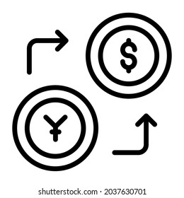 exchange money outline icon, business and finance icon.