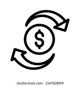 exchange money thin line icon