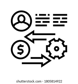 exchange money for work line icon vector. exchange money for work sign. isolated contour symbol black illustration