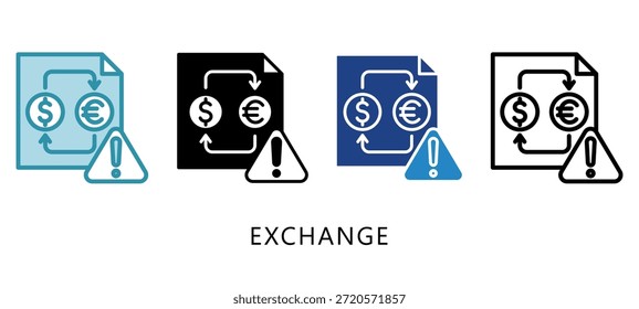 Icono de varios estilos de intercambio. Mini Ilustración Relacionada Con La Fiscalidad, Informe Financiero. Uso Para El Concepto Moderno, Ui, Web Ux Y Desarrollo De App.