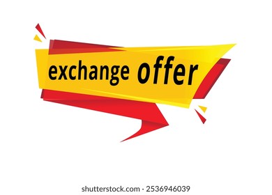 Exchange offer banner design icon isolated, flat style template or tag. vector element.