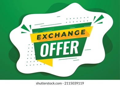 exchange offer green background in modern style