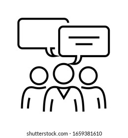 Exchange of opinions line icon, concept sign, outline vector illustration, linear symbol.