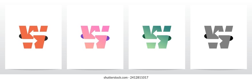 Exchange Opposite Arrow Letter Logo Design W