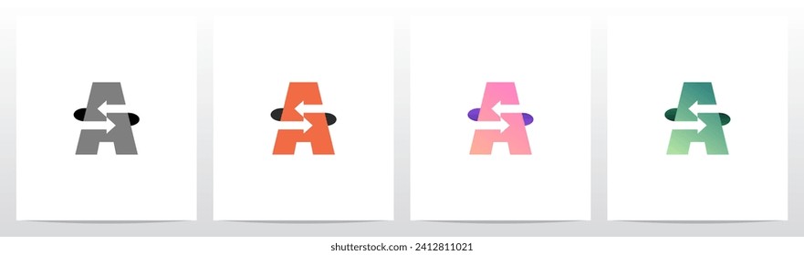 Exchange Opposite Arrow Letter Logo Design A