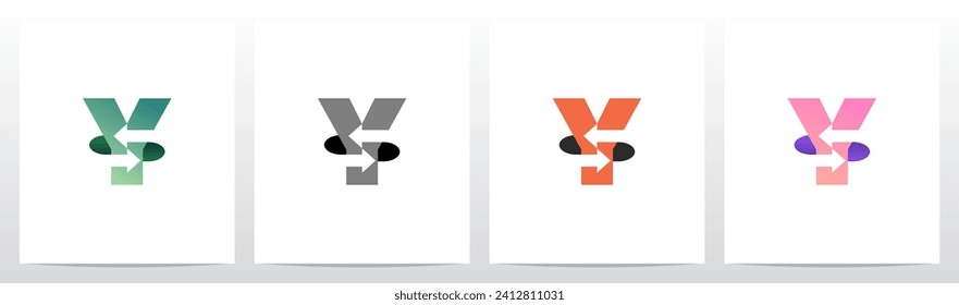 Exchange Opposite Arrow Letter Logo Design Y