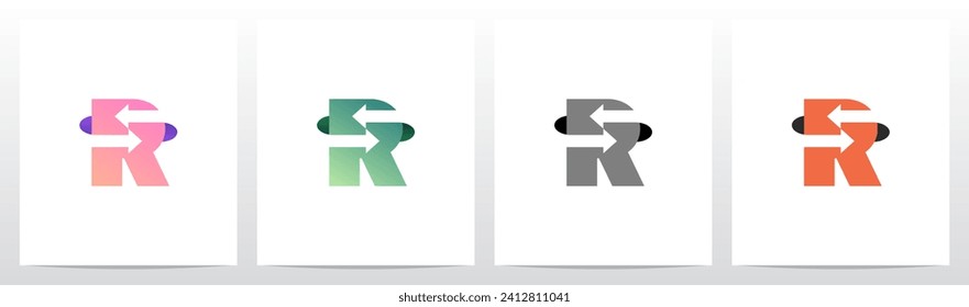 Exchange Opposite Arrow Letter Logo Design R