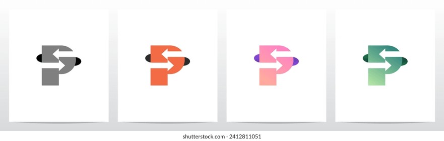Exchange Opposite Arrow Letter Logo Design P