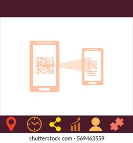 Exchange with other mobile  icon. Vector design. 