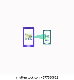 Exchange with other mobile  icon Vector design. Colored illustration.