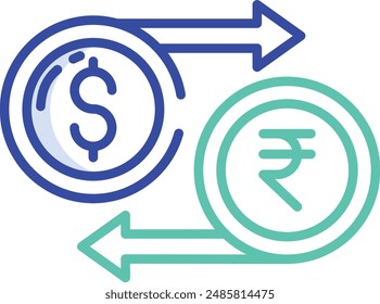Exchange outline color vector illustration