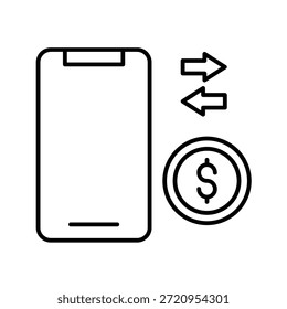 Exchange Outline Icon Vector Illustration