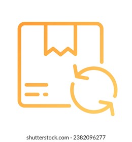Exchange parcel pixel perfect gradient linear vector icon. Delivery service. Send, receive box. Change, return order. Thin line color symbol. Modern style pictogram. Vector isolated outline drawing