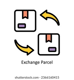 Exchange Parcel vector Fill outline Icon Design illustration. Web store Symbol on White background EPS 10 File 