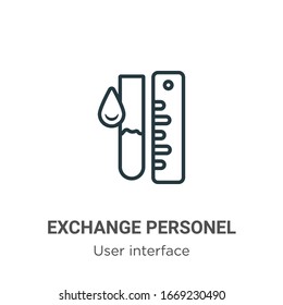 Exchange personel outline vector icon. Thin line black exchange personel icon, flat vector simple element illustration from editable user interface concept isolated stroke on white background