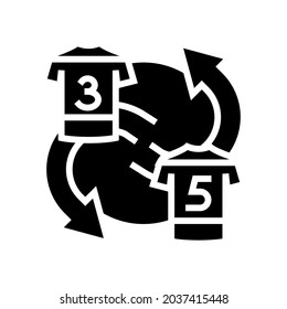 exchange players t-shirt glyph icon vector. exchange players t-shirt sign. isolated contour symbol black illustration