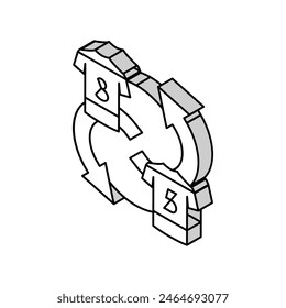 exchange players t-shirt isometric icon vector. exchange players t-shirt sign. isolated symbol illustration