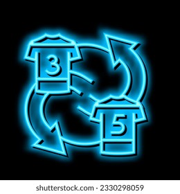 exchange players t-shirt neon light sign vector. exchange players t-shirt illustration
