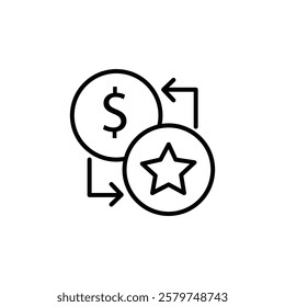 Exchange Point Vector Line Icon - Simple Thin Line Icon, Premium Quality Design Element