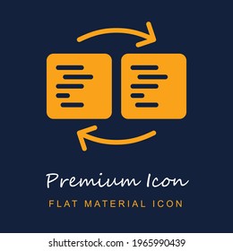 Intercambiar material premium ui ux icono vector aislado en colores azul marino y naranja