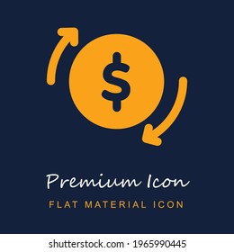 Exchange premium material ui ux isolated vector icon in navy blue and orange colors