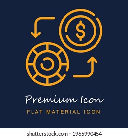Intercambiar material premium ui ux icono vector aislado en colores azul marino y naranja