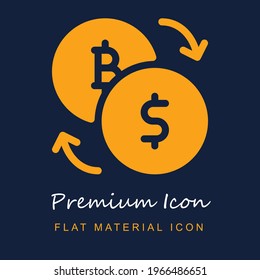 Exchange premium material ui ux isolated vector icon in navy blue and orange colors