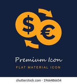 Exchange premium material ui ux isolated vector icon in navy blue and orange colors