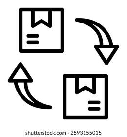 Exchange Product Vector Line Icon Design