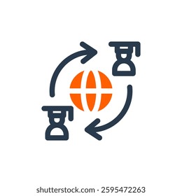 Exchange Program for Study Abroad Vector Icon