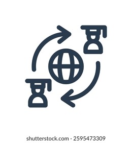 Exchange Program for Study Abroad Vector Icon