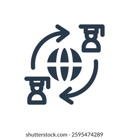 Exchange Program for Study Abroad Vector Icon